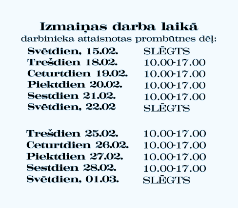 Izmaiņas darba laikā